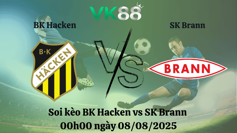 VK88 Nhận định soi kèo BK Hacken vs SK Brann 00h00 ngày 08/08/2025 - Vòng loại Europa League